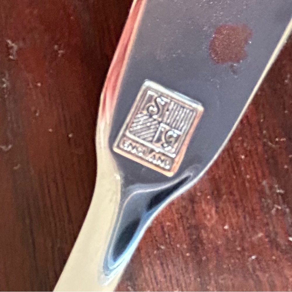 S G Vintage England Silverplate Rice Serving Spoon - Picture 3 of 5